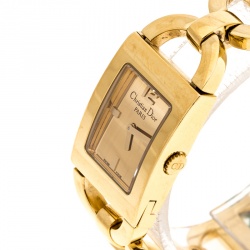 مملوكة مسبقًا ساعة يد نسائية ديور ماليس  D78-159 ستانلس ستيل مطلي ذهبي 19 مم