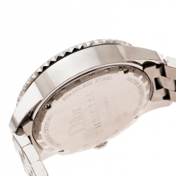 Pre Owned Dior White Stainless Steel Christal CD114311 Women's Wristwatch 38 mm