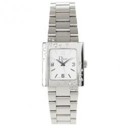 مملوكة مسبقًا Christian Dior White Stainless Steel Riva Womens Wristwatch 24.5MM