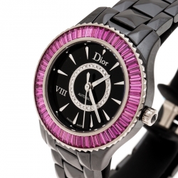 Dior Black 18K White Gold Ceramic VIII Vendome CD1235F2C001 Women's Wristwatch 33 mm