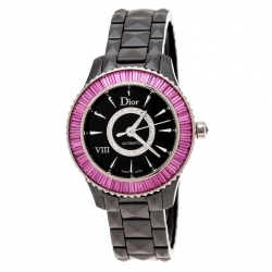 Dior Black 18K White Gold Ceramic VIII Vendome CD1235F2C001 Women's Wristwatch 33 mm