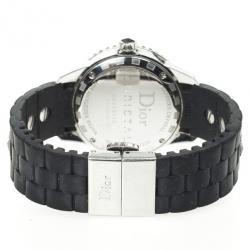 Pre Owned Dior Christal Black Sapphire Womens Wristwatch 28.5 MM