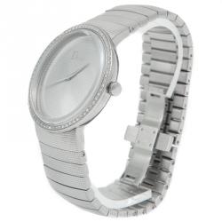 Dior Silver Stainless Steel La D De Dior Diamond Watch 38MM