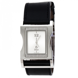 Dior Silver Stainless Steel Diamonds Chris 47 CD033112 Women's Wristwatch 30 mm