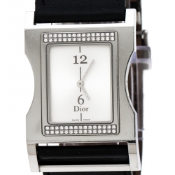 Dior Silver Stainless Steel Diamonds Chris 47 CD033112 Women's Wristwatch 30 mm