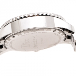 Pre Owned Dior Grey Stainless Steel Diamond Studded Pink Sapphire Stainless Steel Christal CD114315 Women's Wristwatch 39 mm