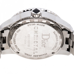 Pre Owned Dior Black Ceramic Stainless Steel Diamonds Christal CD11311B  WOmen's Wristwatch 33 mm