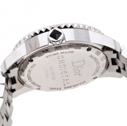 Pre Owned Dior Black Ceramic Stainless Steel Diamonds Christal CD11311B  WOmen's Wristwatch 33 mm