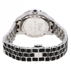 Pre Owned Dior Black Ceramic Stainless Steel Diamonds Christal CD11311B  WOmen's Wristwatch 33 mm