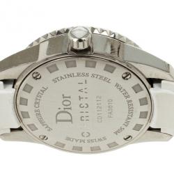 Christian Dior Christal SS Ceramic White Womens Wristwatch 28 MM