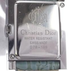 Pre Owned Dior White Stainless Steel Oblique Malice Women's Wristwatch 25 x 19 MM 