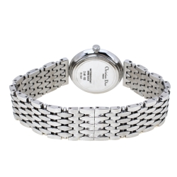 Pre Owned Dior White Stainless Steel D68-100 Women's Wristwatch 25 mm