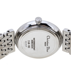 Pre Owned Dior White Stainless Steel D68-100 Women's Wristwatch 25 mm