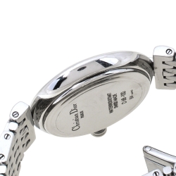 Pre Owned Dior White Stainless Steel D68-100 Women's Wristwatch 25 mm