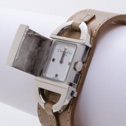 Pre Owned Dior Stainless Steel Pandiora Mirror Dial Quartz D 78-100 Ladies Watch
