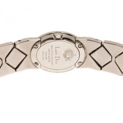 Pre Owned Dior Silver Stainless Steel Lady Dior D90-100 Women's Wristwatch 21MM