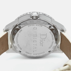 مملوكة مسبقًا Dior Mother of Pearl Stainless Steel Leather Diamond  Christal  CD11311C Women's Wristwatch 33 mm