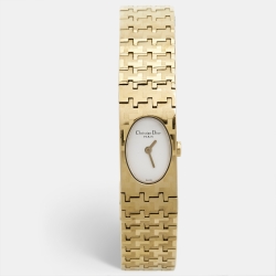 Pre Owned Dior White Gold Plated Stainless Steel Miss Dior D70-150 Women's Wristwatch 15 mm