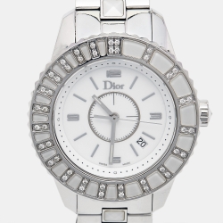 Dior White Diamonds Stainless Steel Christal CD113112M001 Women's Wristwatch 33 mm