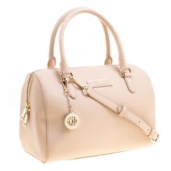 Pre Owned حقيبة دي كي أن واي جلد بيج