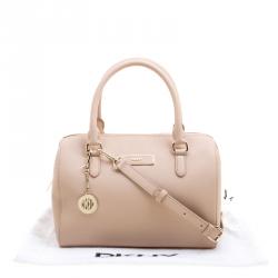 Pre Owned حقيبة دي كي أن واي جلد بيج