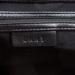 Pre Owned  DKNY Black Pinstripe Quilted Leather Large Gansevoort Flap Shoulder Bag 