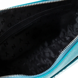 مملوكة مسبقًا Dkny Blue Leather Medium Bryant Crossbody Bag  