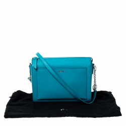 مملوكة مسبقًا Dkny Blue Leather Medium Bryant Crossbody Bag  