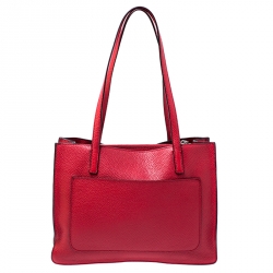 Pre Owned DKNY Red Leather Commuter MD Tote