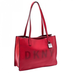 Pre Owned DKNY Red Leather Commuter MD Tote