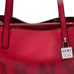 Pre Owned DKNY Red Leather Commuter MD Tote