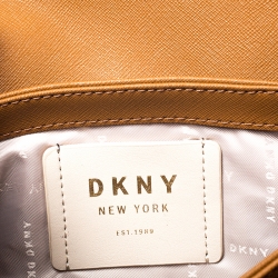 Pre Owned Dkny Tan Leather Flap Crossbody Bag