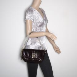 Pre Owned DKNY Flapover Shoulder Bag 