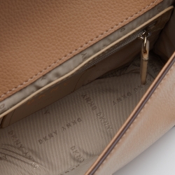 Pre Owned DKNY Beige Leather Elissa Chain Flap Shoulder Bag