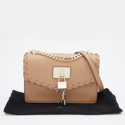 Pre Owned DKNY Beige Leather Elissa Chain Flap Shoulder Bag