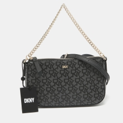 Black Signature Coated Canvas And Leather Bryant Park Crossbody