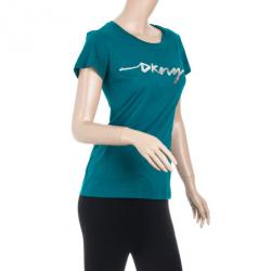 Pre Owned DKNY Turqoise T-shirt M