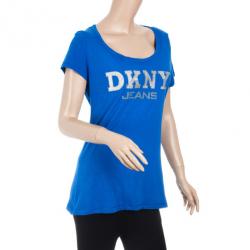 Pre Owned DKNY Blue Cotton T-Shirt S