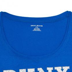 Pre Owned DKNY Blue Cotton T-Shirt S