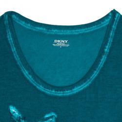 Pre Owned DKNY Women Blue T-Shirt S
