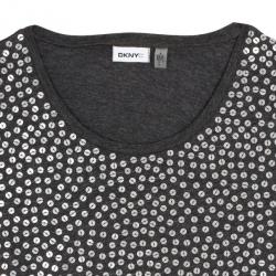 Pre Owned DKNY Grey Sequin T-Shirt S