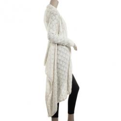 DKNY Pure Cream Crochet Wrap Cardigan