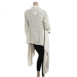 DKNY Pure Cream Crochet Wrap Cardigan