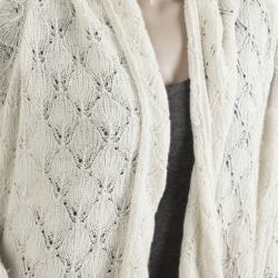 DKNY Pure Cream Crochet Wrap Cardigan