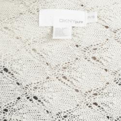 DKNY Pure Cream Crochet Wrap Cardigan