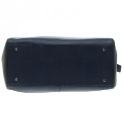 مملوكة مسبقًا حقيبة يد دي كي أن واي شوبر جلد سوداء/ زرقاء