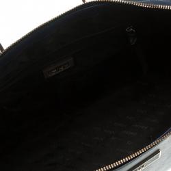 مملوكة مسبقًا حقيبة يد دي كي أن واي شوبر جلد سوداء/ زرقاء