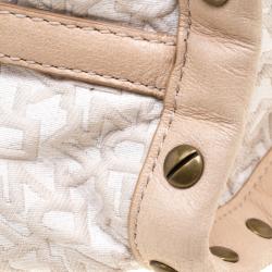 Pre Owned DKNY Beige Canvas Signature Hobo