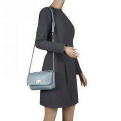 Pre Owned DKNY Grey Leather Crossbody Bag