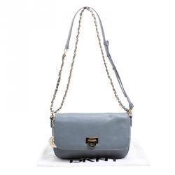 Pre Owned DKNY Grey Leather Crossbody Bag